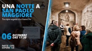 Basilica di San Paolo Maggiore a Napoli durante la visita serale tra arte barocca e cripta di San Gaetano.